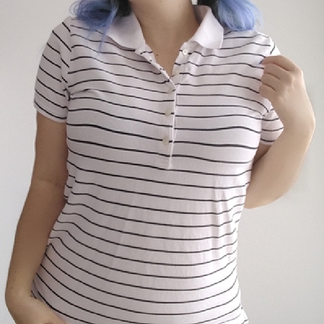 striped polo t shirts women's