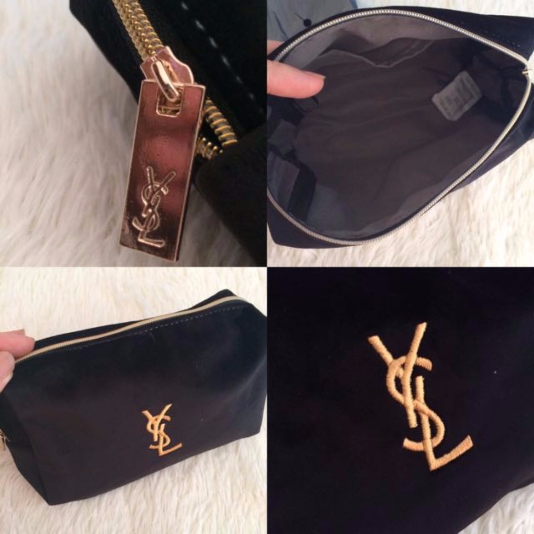 Ysl logo black makeup pouch, Beauty & Personal Care, Face, Makeup on  Carousell