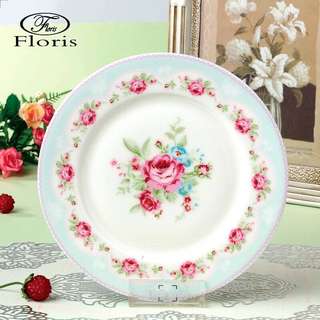 Roses Print Dessert Plate