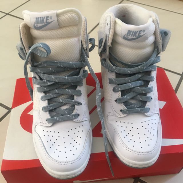 Beautiful Nike Dunk Sky High Womens Wedge Sneakers White Shoes