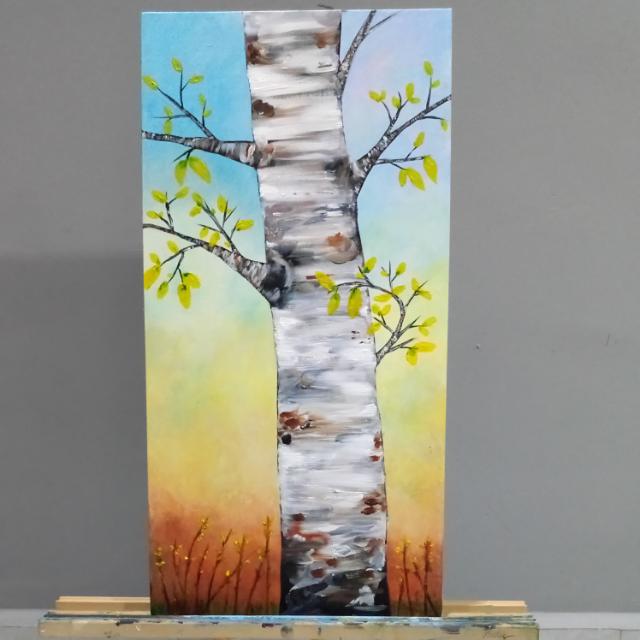 Birch Tree Acrylic Painting Design Craft Art Prints On Carousell