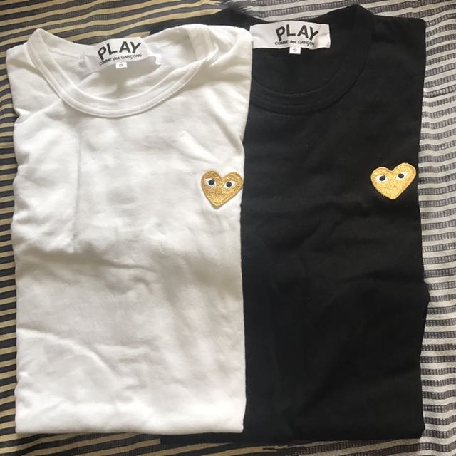 comme des garcons play gold heart logo tee