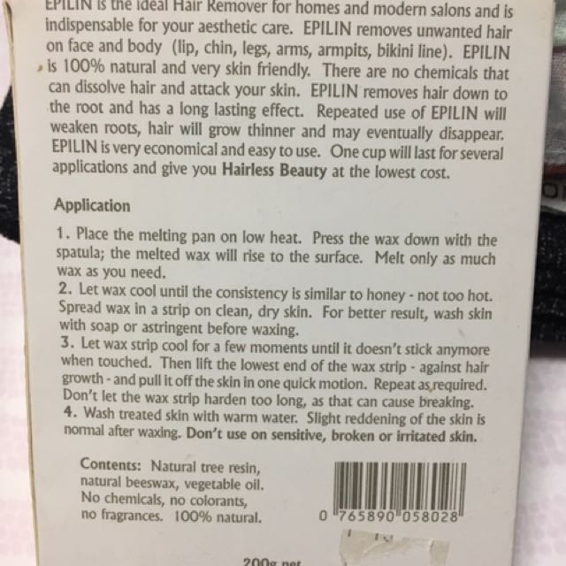 Epilin Hair Remover Hot Wax, Beauty & Personal Care, Hair on Carousell
