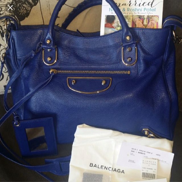 royal blue balenciaga bag