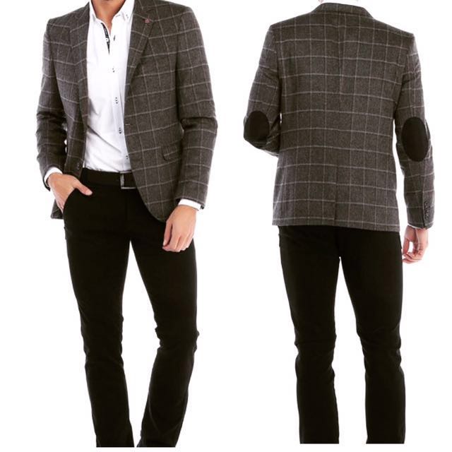 Men S Tailor Grey Checks Jacket Window Checks Blazer