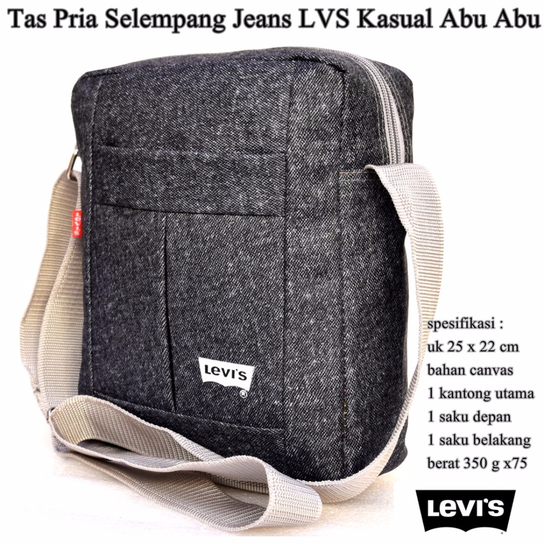 jual tas  selempang  pria  jeans lvs kasual best seller biru 