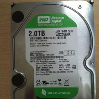 全新 2TB Sata 硬碟 3.5 吋