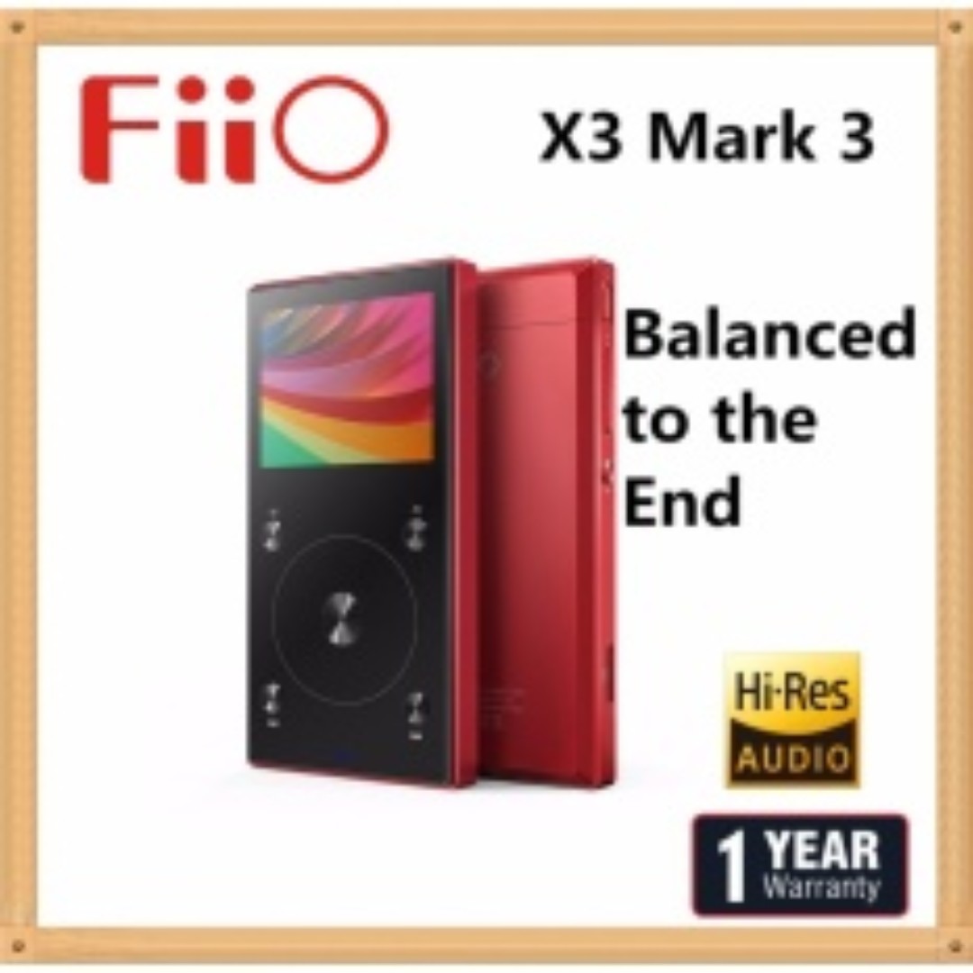 全新 FiiO X3 Mark III 播放器 DAP 紅黑2色 支援 2.5mm平衡 DSD WiFi 藍牙 兩張 MicroSD 耳機