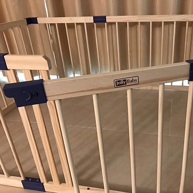 wooden playpen with gate