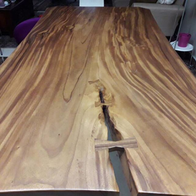 Dining Table Acacia Wood, Furniture & Home Living, Furniture, Chairs on