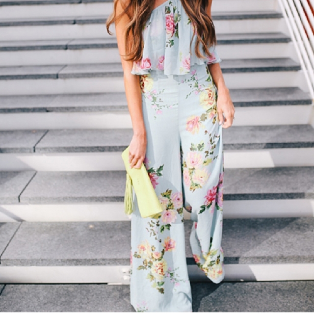 floral sleeveless jumpsuit