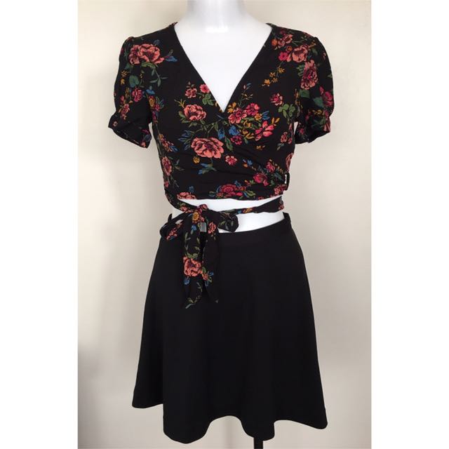 forever 21 floral wrap top