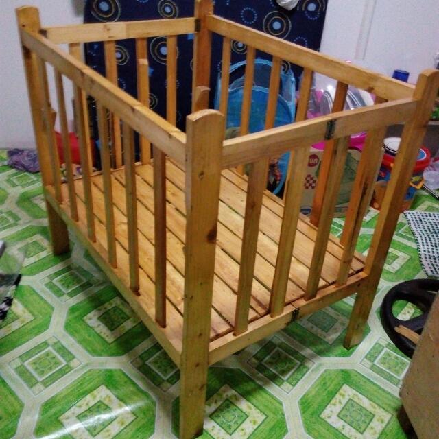 Small Wooden Crib Babies Kids Strollers Bags Carriers On