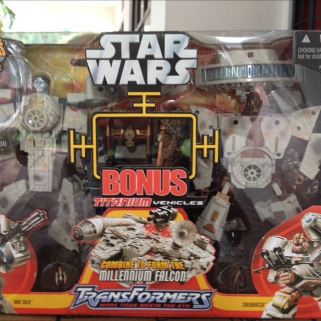 Hasbro Star Wars Transformers Millennium Falcon With Bonus Titanium Vehicle Action Figure for sale online 