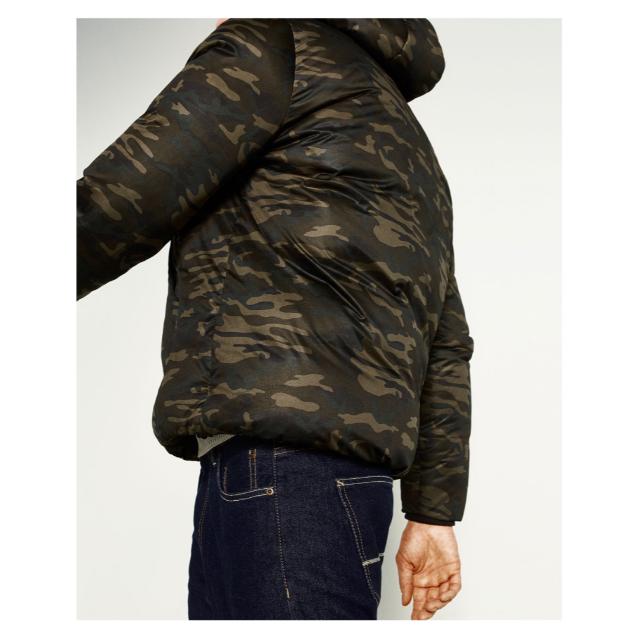 Zara Mens Camouflage Down Puffer Jacket Men s Fashion Tops Sets Shirts on Carousell