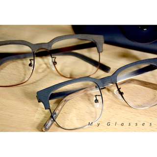 眼鏡-板材木紋眼鏡-半框-復古-鏡框-墨鏡-Myglasses個人眼鏡