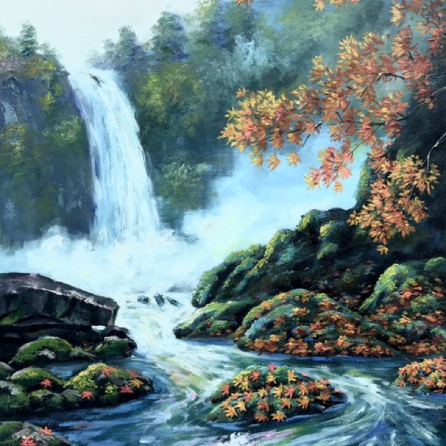 《秋泉》装饰油画——本地艺术家