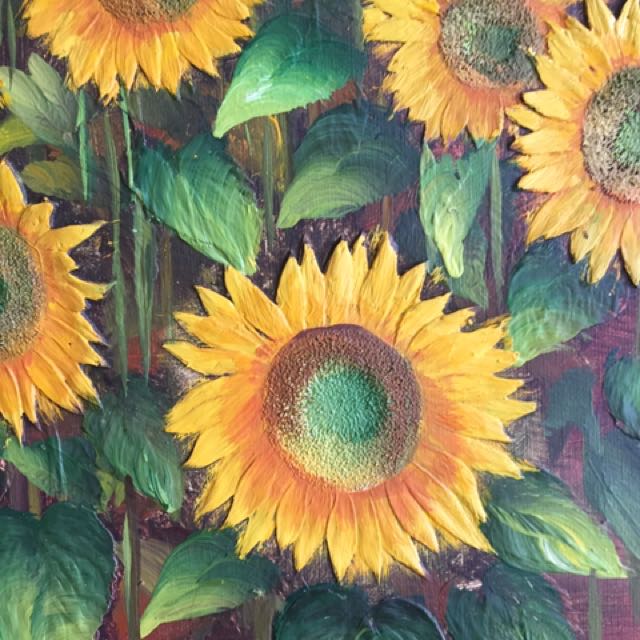 C Benolt Raised Sunflower Painting Charles Benolt Antiques Art On Carousell