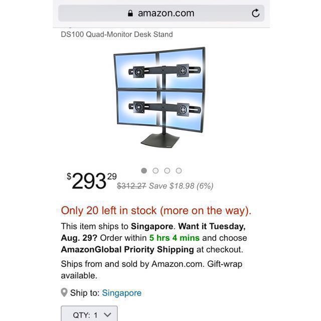 Ergotron Quad monitor desk stand model DS100 **Amazon selling at