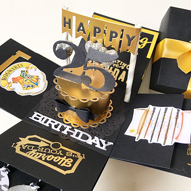 Happy 25 Birthday Harry Potter Explosion Box Card, Hobbies & Toys