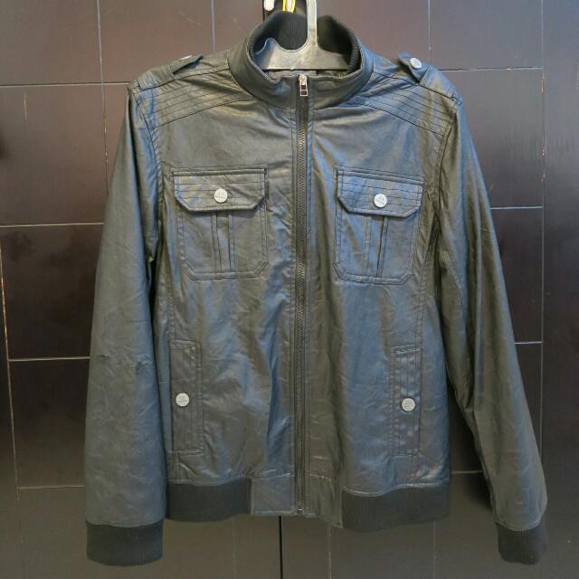 armani jeans jaket kulit