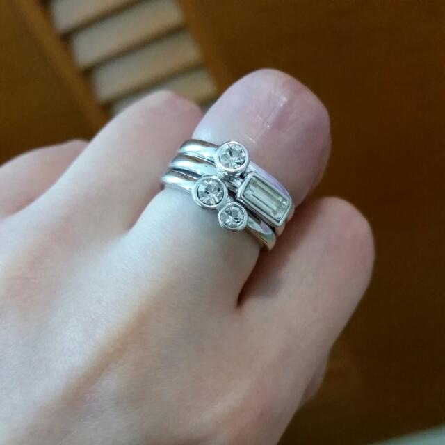 LIORA with Swarovski Elements Rings 3 pcs