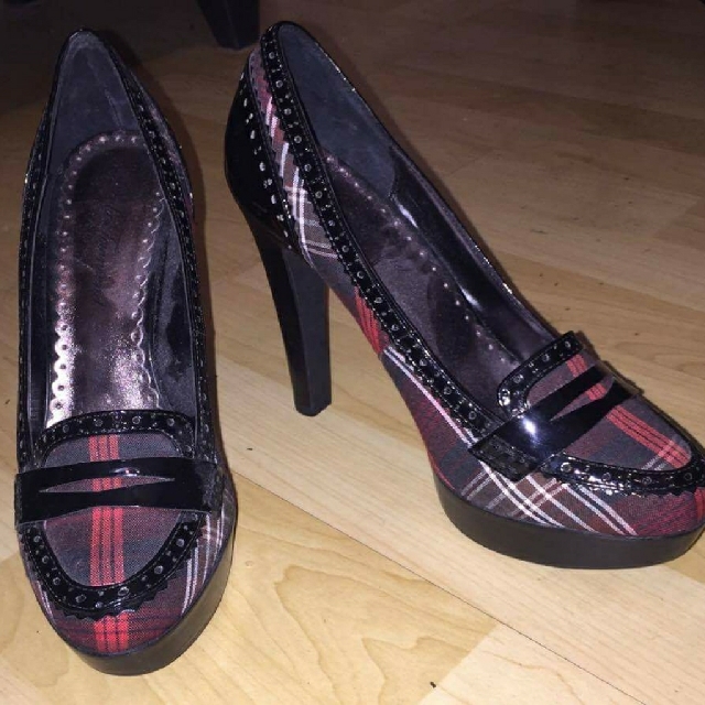 Lulu Townsend Black And Red Plaid Heels Women s Fashion on Carousell