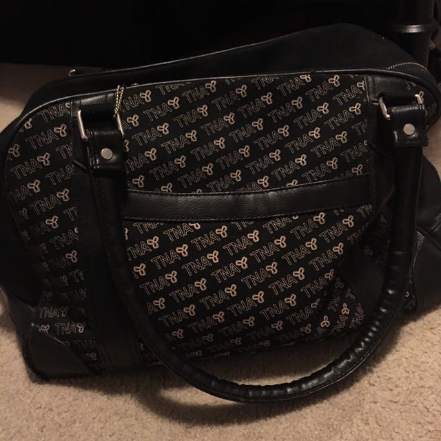 TNA black and pale pink duffle bag Women s Fashion Bags