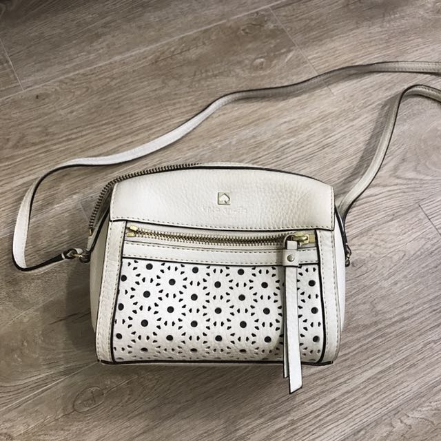 Kate Spade White Eyelet Sling Bag Women s Fashion Bags Wallets Cross body Bags on Carousell