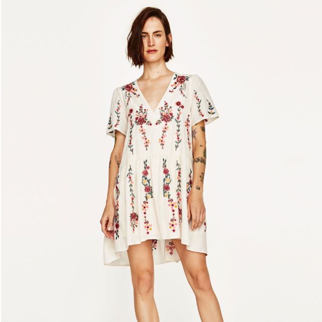 Zara Floral Embroidered Dress (Inspired 
