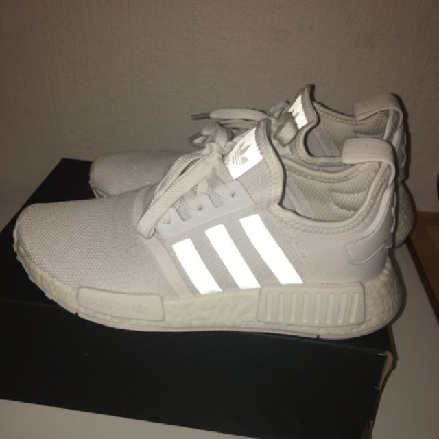 ADIDAS NMDS Triple White, Women's Fashion, Shoes on Carousell