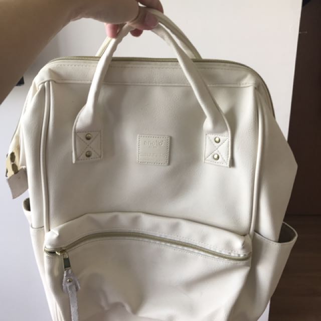 cream leather bag