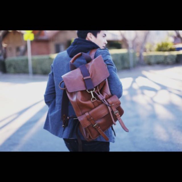 coach leather bleecker backpack