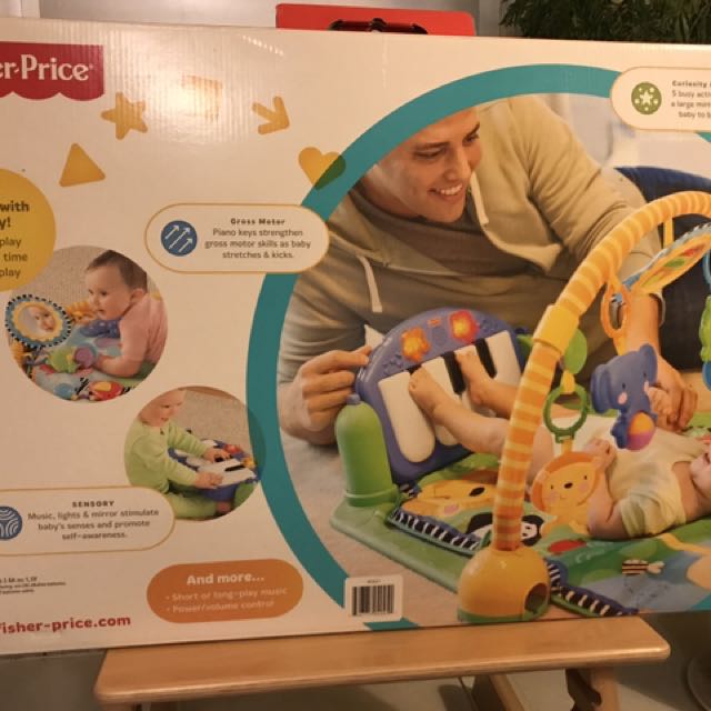Fisher Price Baby Kick Play And Piano Gym, 兒童＆孕婦用品, 嬰兒玩具 Carousell