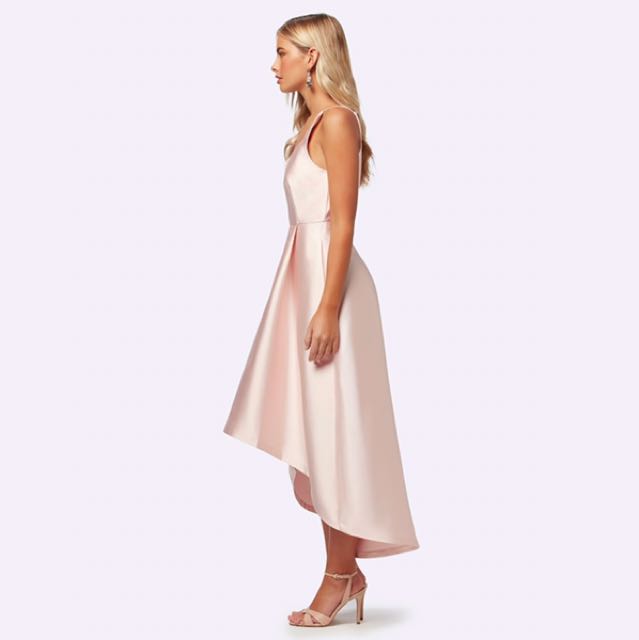 strapless open back dress Forever New Poppy Ruffle Pink Lilac – Hire For A Night main image 1