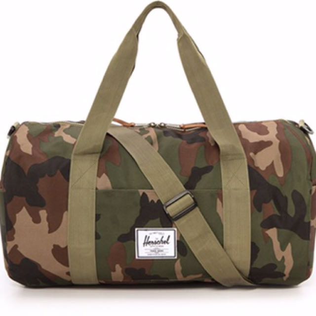 herschel camouflage duffle bag