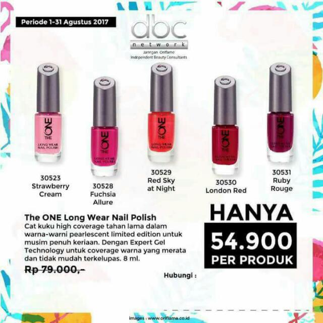 Oriflame The One Long Wear Nail Polish Fesyen Wanita Aksesoris Di Carousell