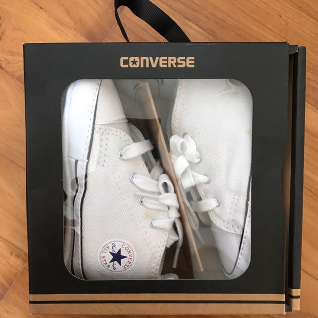 Baby Converse Pram Shoes (White 