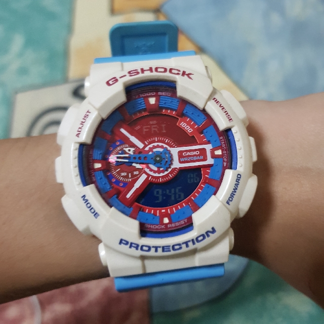 g shock sky blue watch