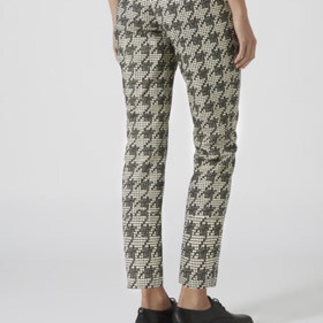 houndstooth cigarette trousers