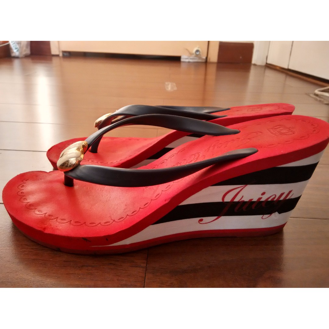 juicy couture wedge flip flops