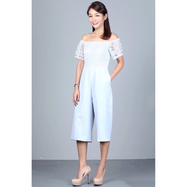 light blue lace jumpsuit