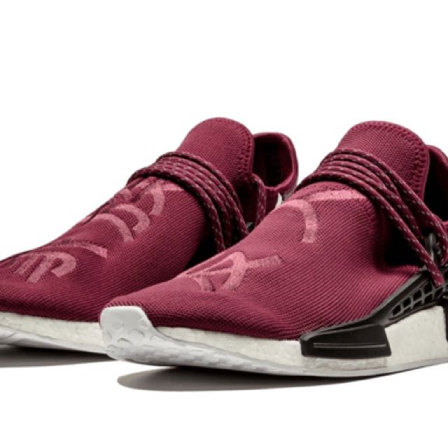 nmd human race maroon