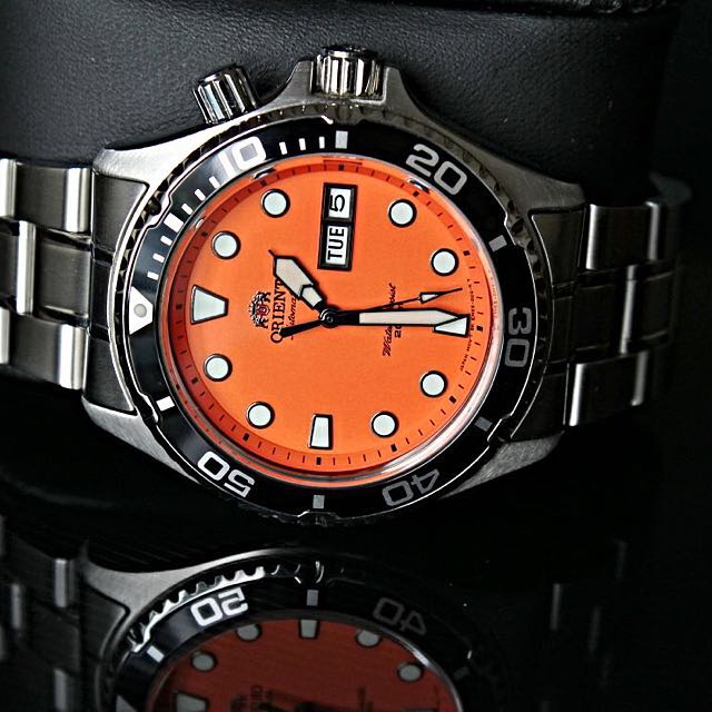 BNIB ORIENT AUTOMATIC ORANGE MAKO WATCH FEM6500AM CEM6500AM EM6500AN Man Watch