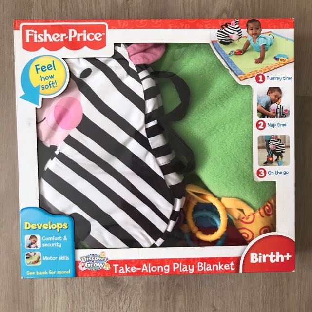 Zebra Blanket Fisher Price Take Along Play Tummy Time Discover n