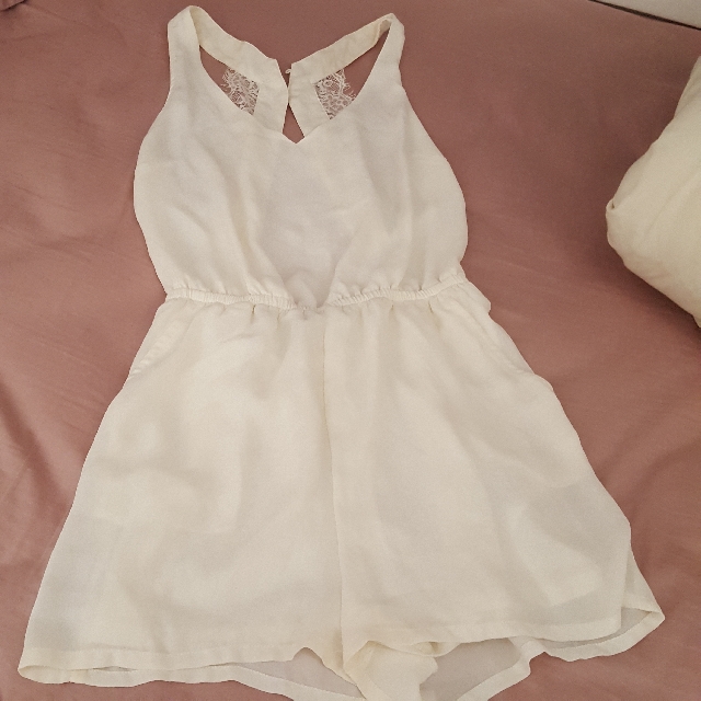 h&m white playsuit