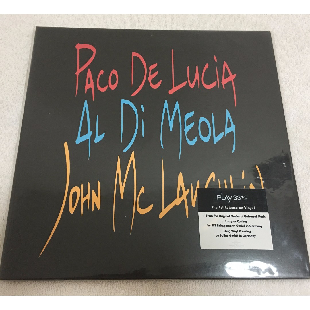 John McLaughlin / Al Di Meola / Paco De Lucía ‎– The Guitar Trio, Vinyl LP,  Universal Music Korea ‎– DZ3096, 2012, Korea