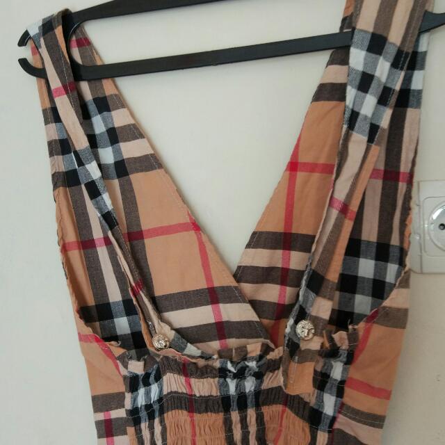 Overall Burberry, Fesyen Wanita, Pakaian Wanita, Jumpsuits di Carousell