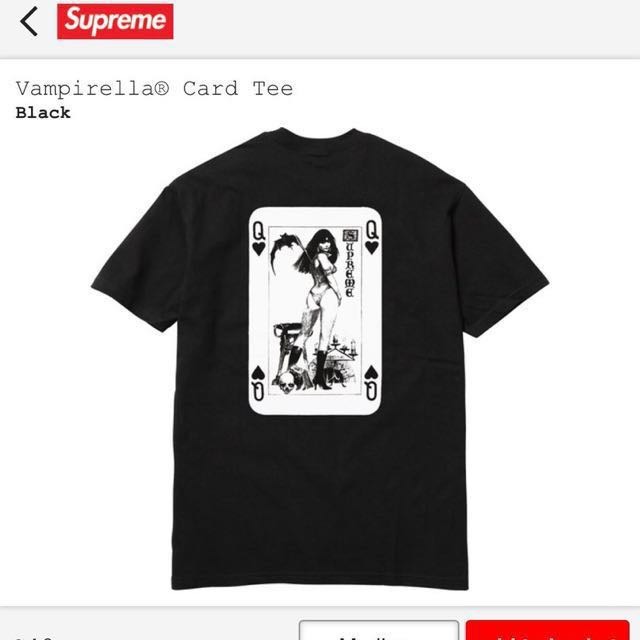 Supreme Vampirella Card Tee 黑M, 他的時尚, 上身及套裝, 泳衣、潛水