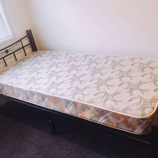 Almost brand new single bed and mattress